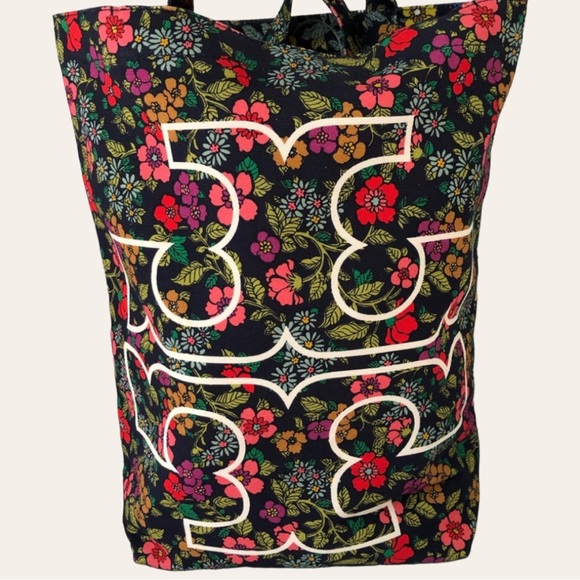 Tory Burch Handbags - NWT Tory Burch Logo Floral, Canvas Tote. $50 Morning Sale Now $40